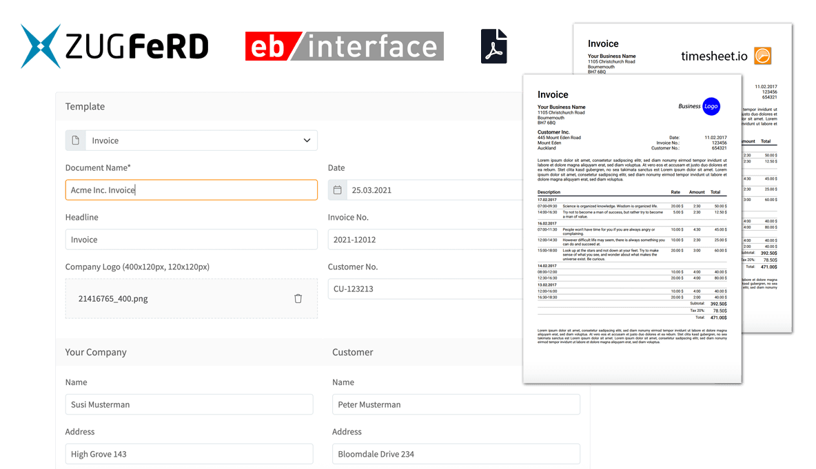 Professional Invoice Generation