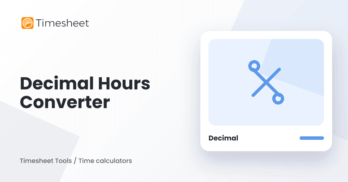 Decimal Hours Converter